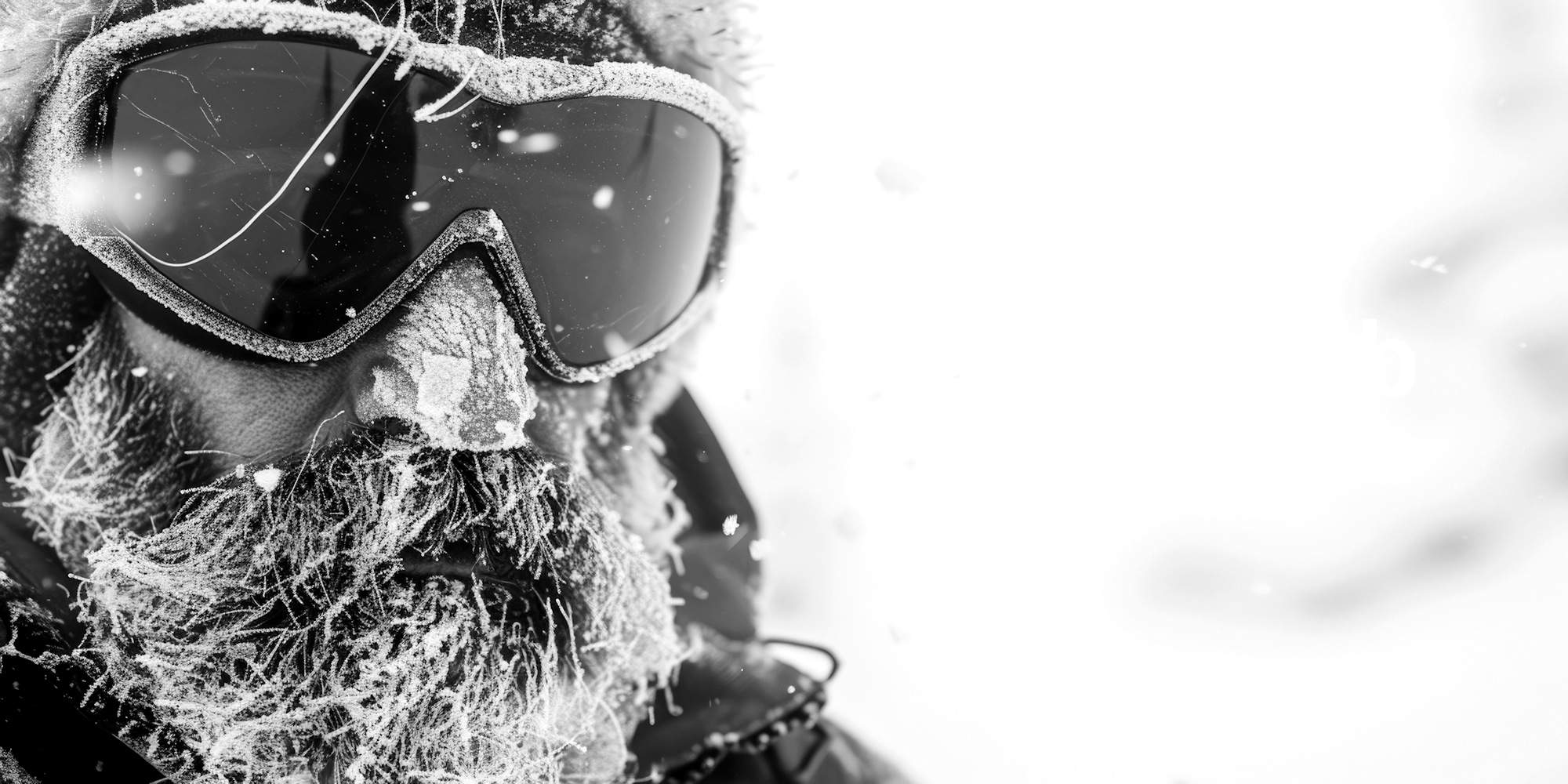 Zwart-wit branding image van ChatWeb met karakteristiek portret van man met sneeuwbril